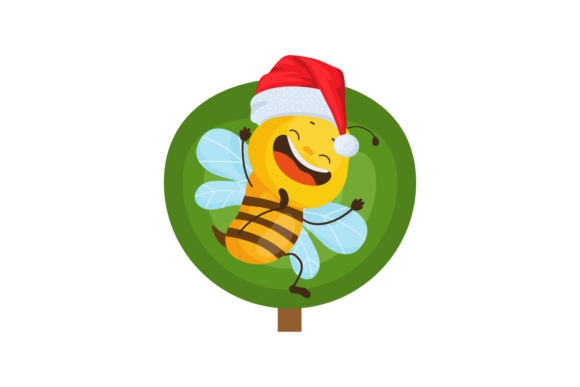 Bee Christmas Hat Drawing Svg Illustrations