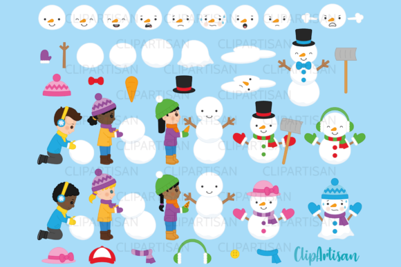 Build a Snowman Clipart for Festive Branding