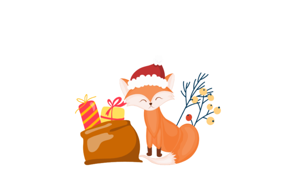 Christmas Animal Fox Illustration for Branding and Marketing