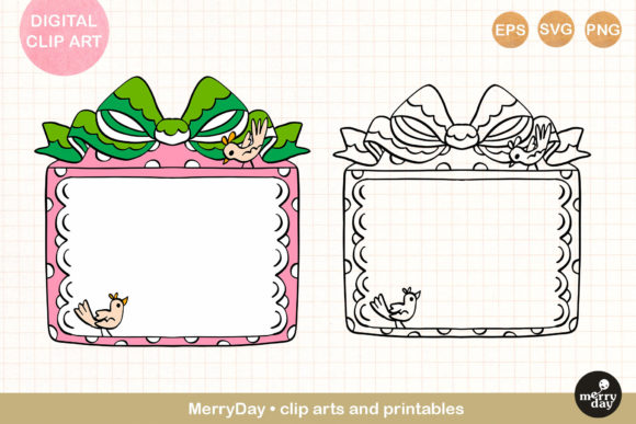 Christmas Holiday Gift Card Cute Rabbit Illustration