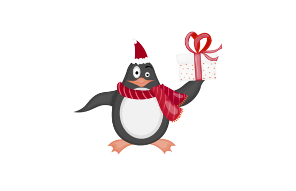 Christmas Illustration Penguin Cute for Digital Selling