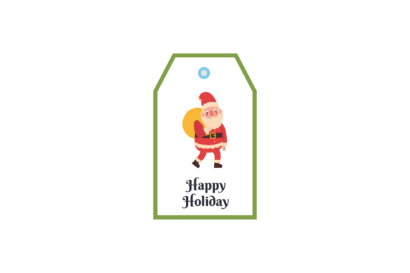 Christmas Santa Label Tag Illustrations