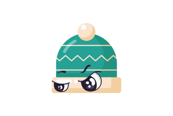 Christmas Winter Hat Face Kawaii Svg for Editorial and Web Design