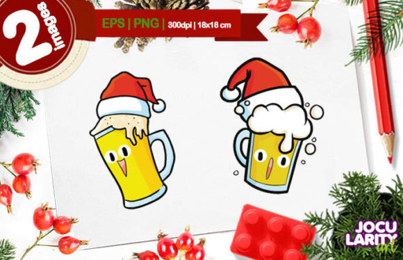Cute Christmas Drink Cartoon Vector Illustration