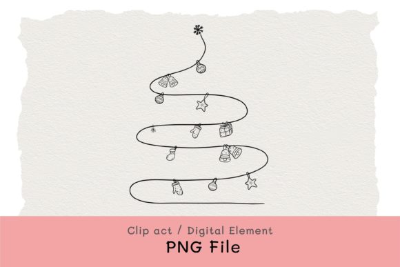 Doodle Christmas Tree Gift Illustrations