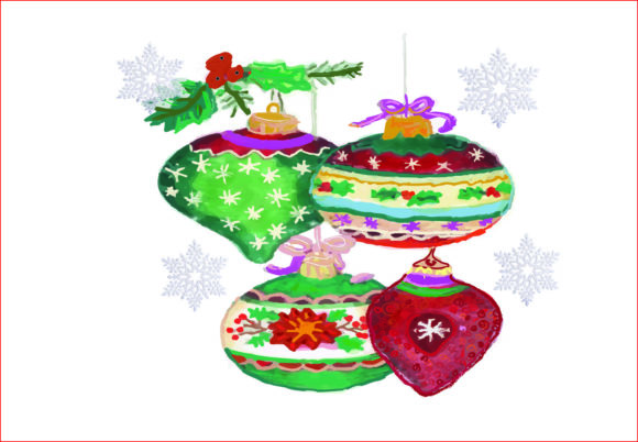 Watercolor Christmas Balls PNG, Clipart for Branding and Illustrations