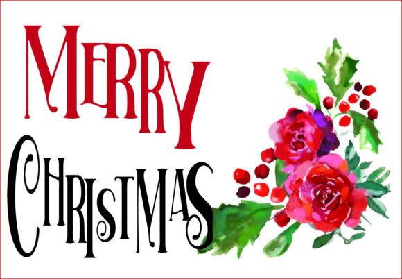Watercolor Christmas Flowers PNG for Blog and Website Design