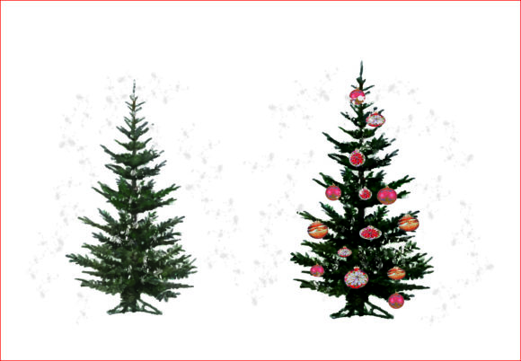 Watercolor Christmas Trees PNG, Clipart for Illustrations